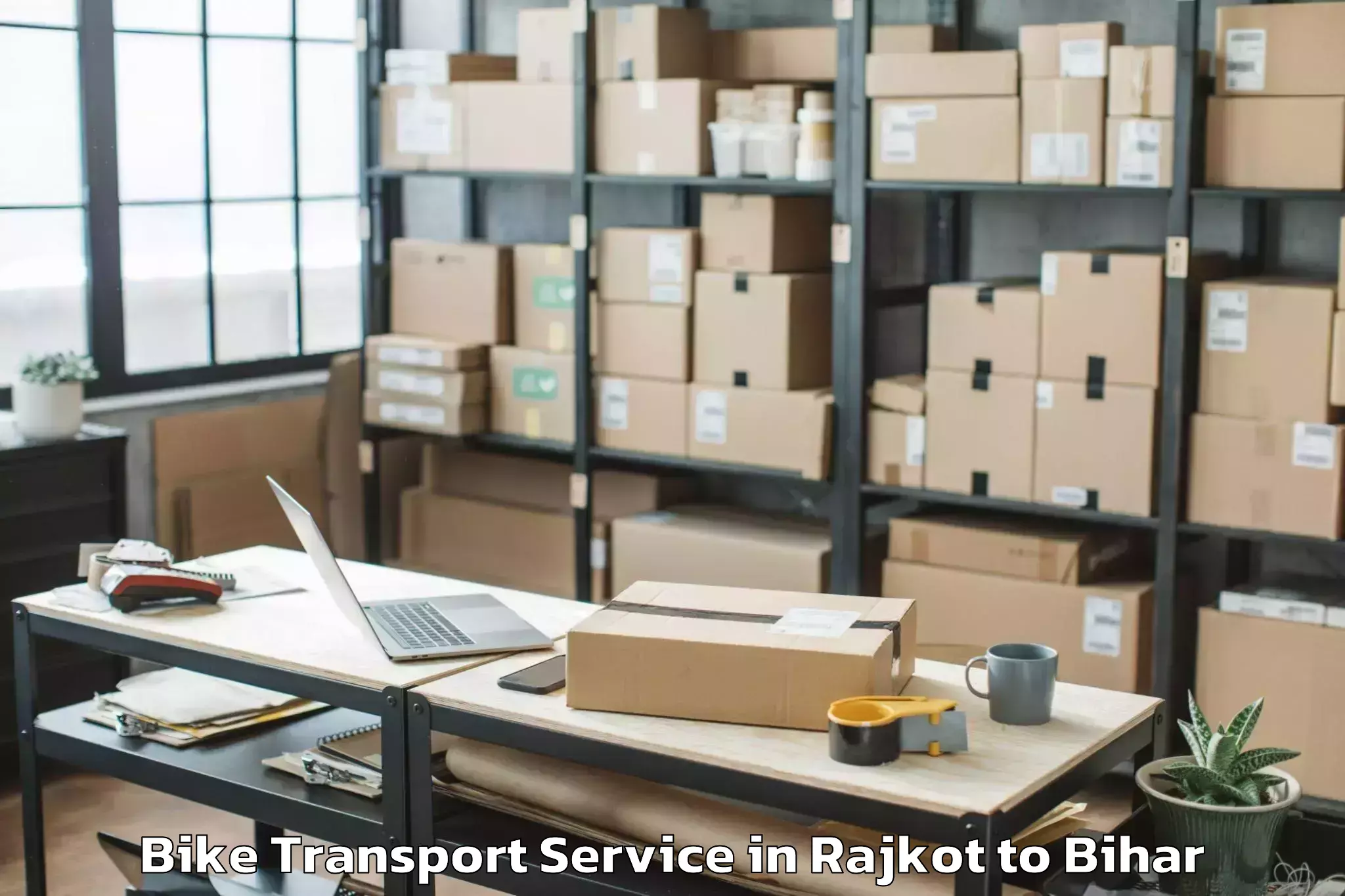 Professional Rajkot to Luckeesarai Bike Transport